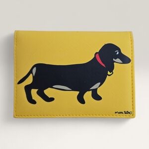 Marc Tetro Dachshund Yellow Bifold Wallet NWOT